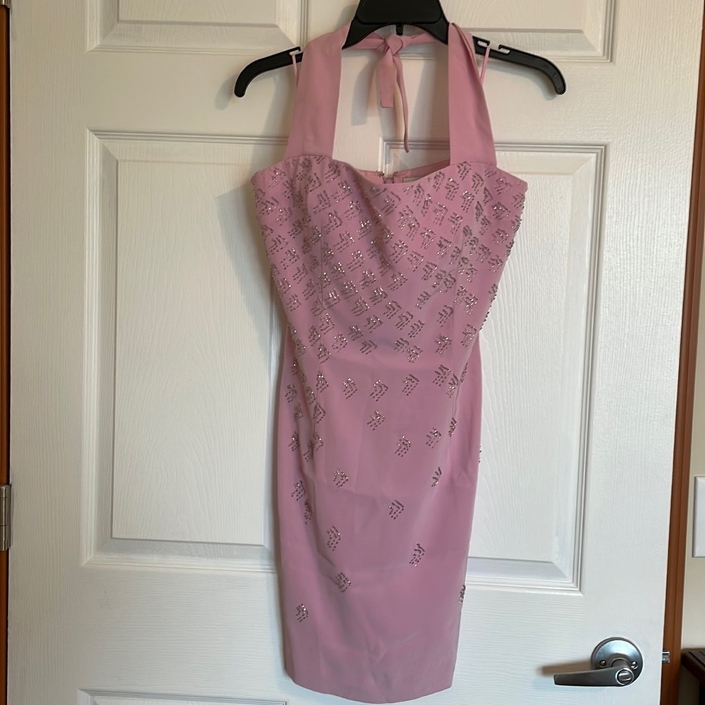 Pink/ mauve formal dress with beads. Size small